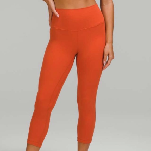 Orange Lululemon Align High-Rise Crop 23" Inseam - Size 2. - Picture 2 of 8